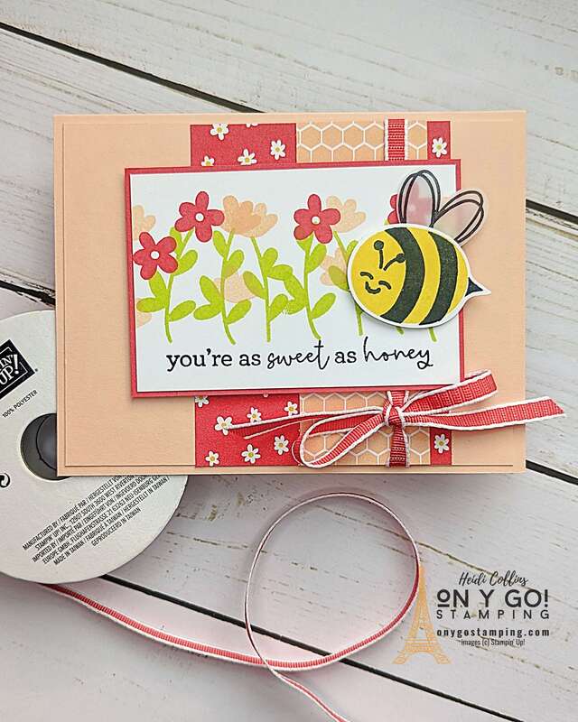 Handmade Valentine's Day card of Thank You card with the Bee My Valentine stamp set. Check out the video tutorial to see how to create this adorable handmade Valentine's Day card.