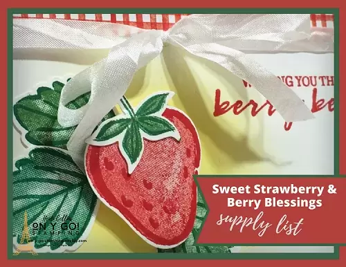 Supply list for 3 card samples using the Sweet Strawberry and Berry Blessings stamp sets from Stampin' Up!