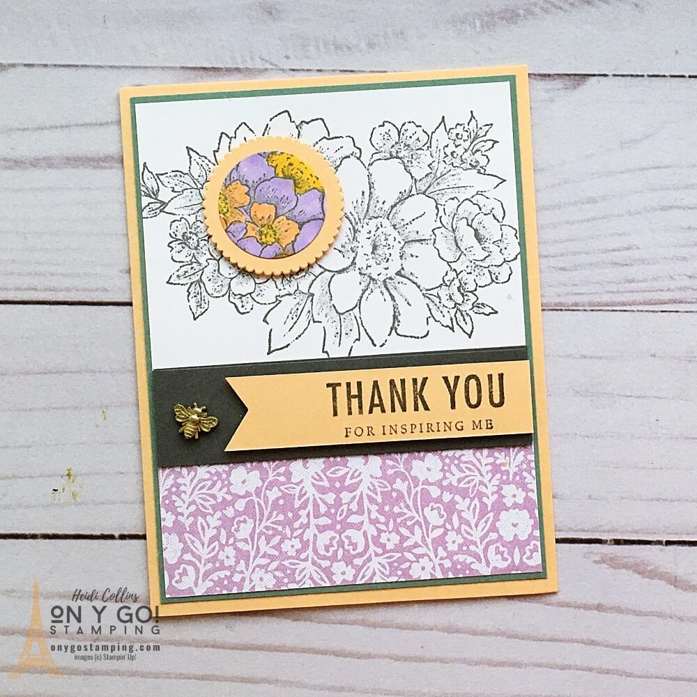 Thank you card with the Blessings of Home stamp set made by Debra Reeder.