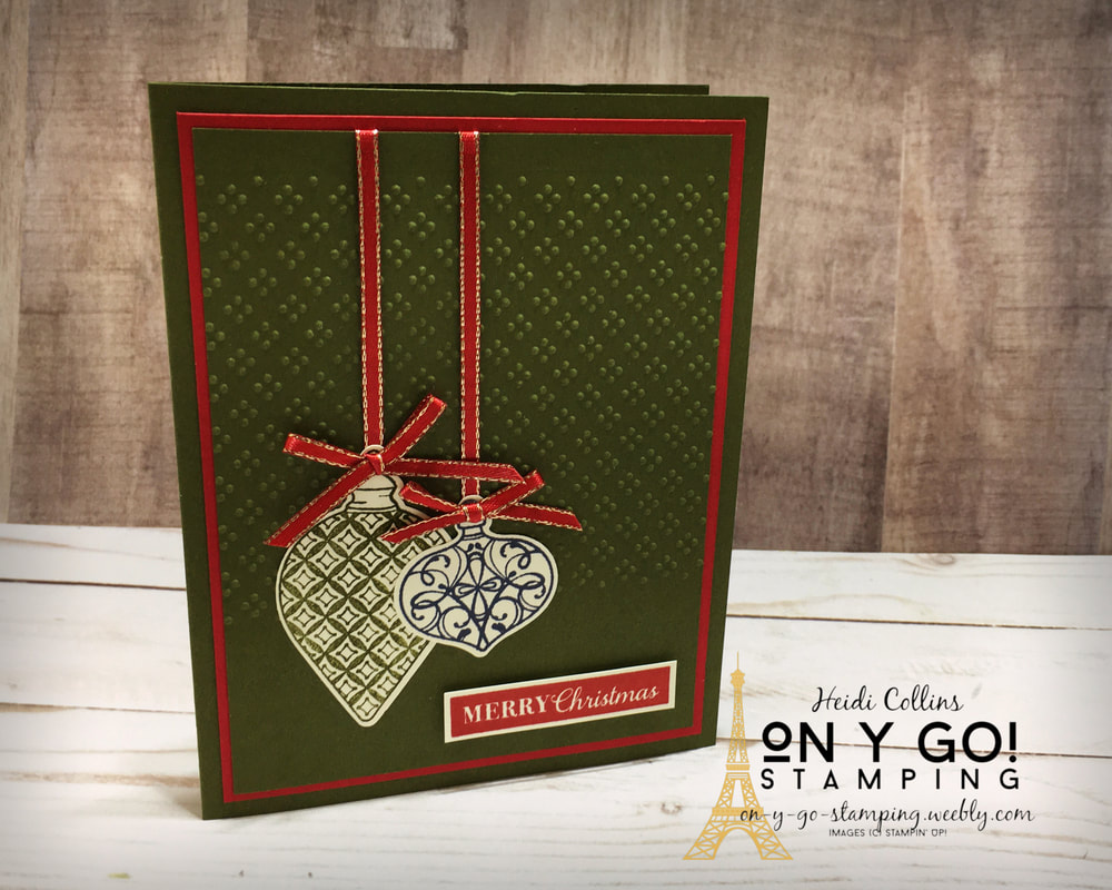Christmas card idea using the Christmas Gleaming stamp set and punches from Stampin' Up!
