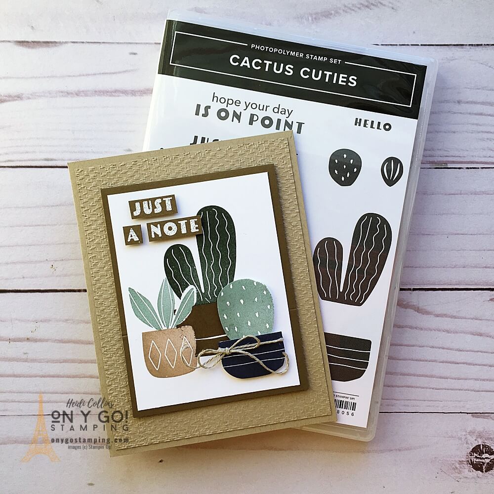 Use the Cactus Cuties stamp set from Stampin' Up! to create a fun card for men.