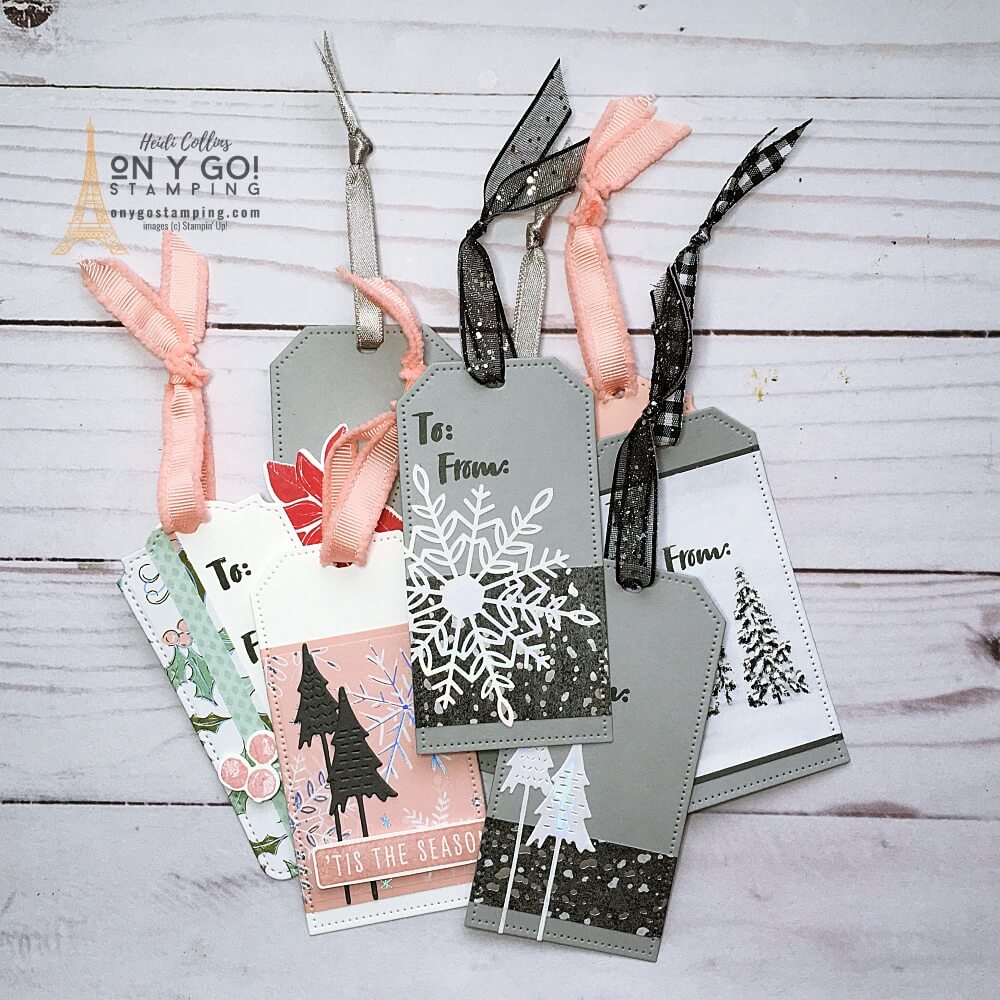 Create Christmas Gift Tags from Scraps of Patterned Paper - ON Y GO!  STAMPING