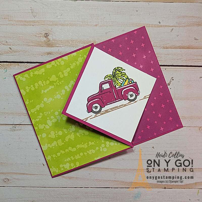 Discover the joy of crafting with our step-by-step guide on creating Easy Diamond Flap Fun Fold Cards! Featuring the vibrant Stampin' Up!, charming Trucking Along Stamp Set, and mesmerizing Stargazing DSP, we're sure you'll adore this creative journey. There's a world of enchanting design possibilities waiting for you! See the step-by-step video tutorial now. Dive into the magic of DIY!