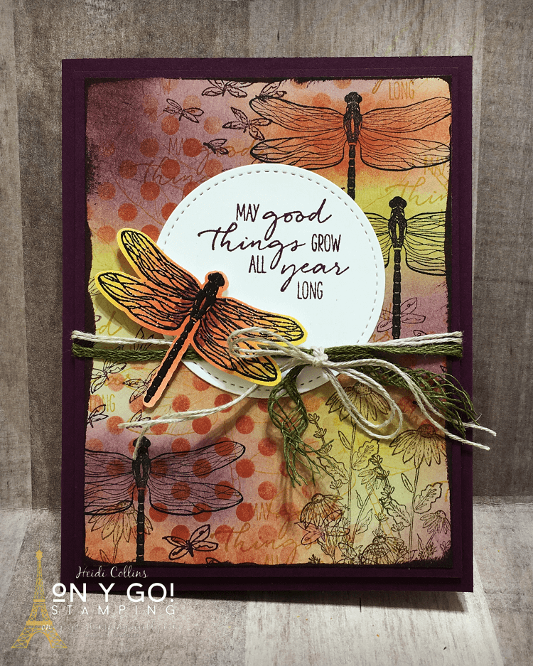 Collage card making idea with the new Dragonfly Garden stamp set from the new 2021 January - June Mini Catalog from Stampin' Up!