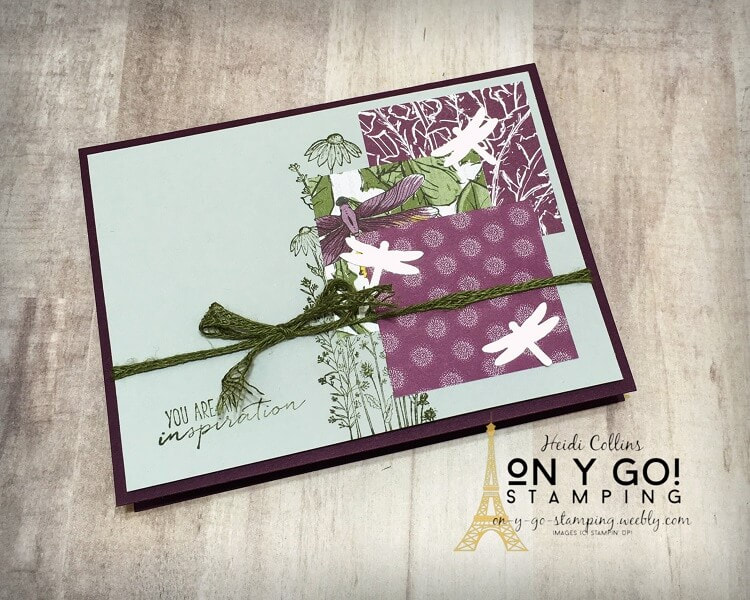 Card design using the Dragonfly Garden stamp set from the new 2021 January - June Stampin' Up! Mini Catalog.