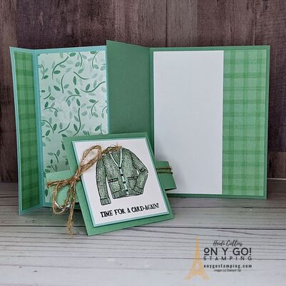 Create an easy fun fold card with patterned paper and the Forever Friendship stamp set from Stampin' Up! Plus, get a free downloadable quick-reference guide for this card idea.