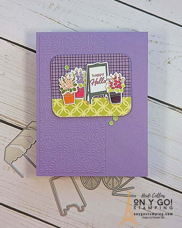 Here's a floral card with the Flower Cart stamp set from Stampin' Up!®️ with the NEW Flowering Zinnias stamp set.