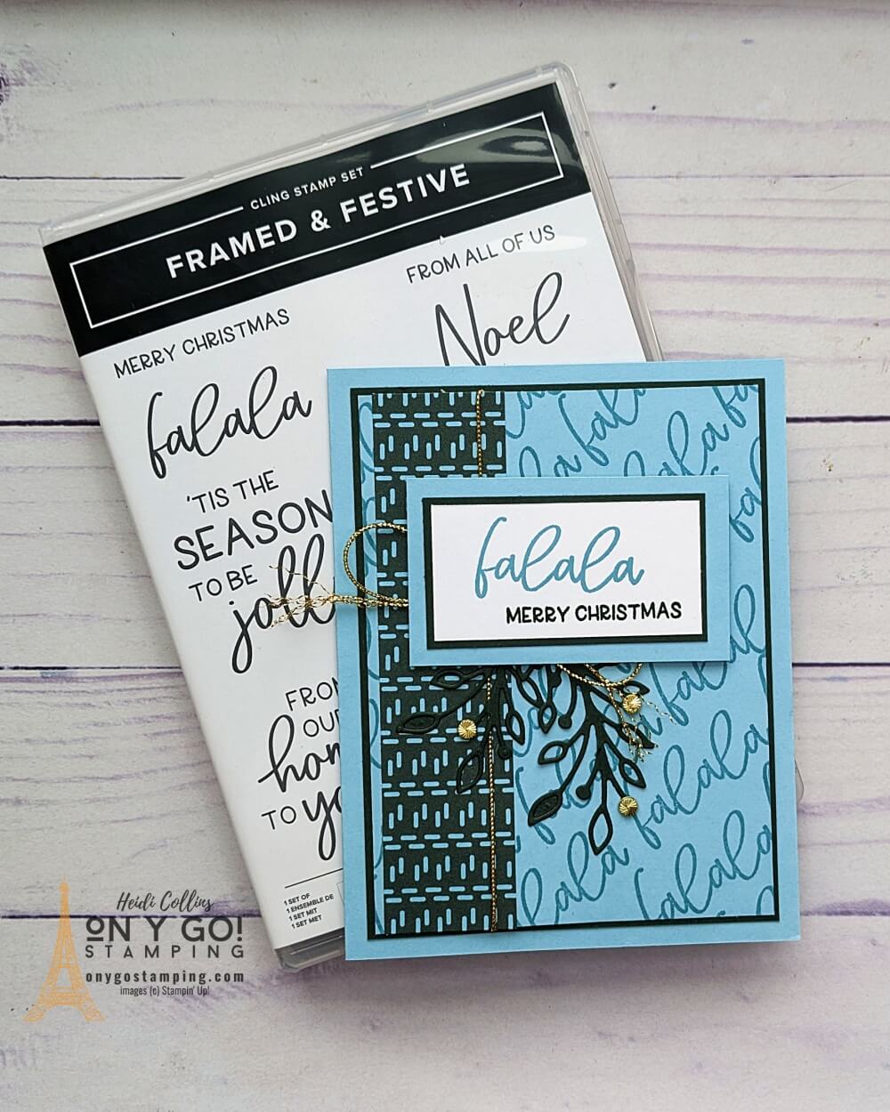 Create a striking Christmas Card with the Framed & Festive stamp set from Stampin' Up! Includes a video tutorial of how to make this card.
