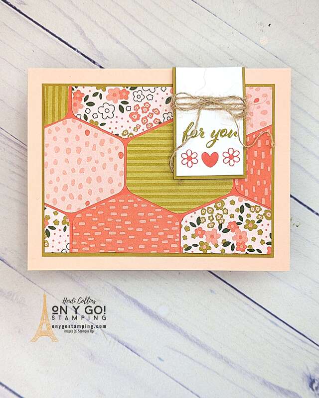 Dive into the art of card-making with our easy, handmade Heartfelt Hexagon cards. Our Stampin' Up! set and unique Garden Walk patterned paper add a floral touch to your heartfelt messages. The quilted style adds a homemade feel that's bound to impress. Get crafty and watch our tutorial video to see how this floral, quilted masterpiece comes to life.
