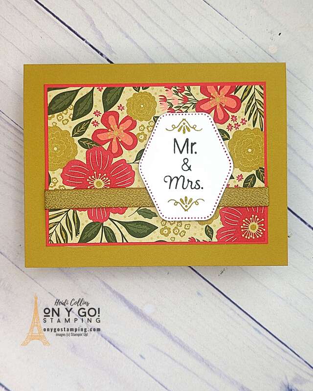 Craft a unique, floral wedding card using the Heartfelt Hexagon Stamp Set and Punch from Stampin' Up! Adorned with beautiful patterns from the Garden Walk paper collection, this DIY project will show your creativity and love. Handmade cards add a special touch to every occasion. Ready to create your own masterpiece? See the video tutorial and let your creativity bloom!