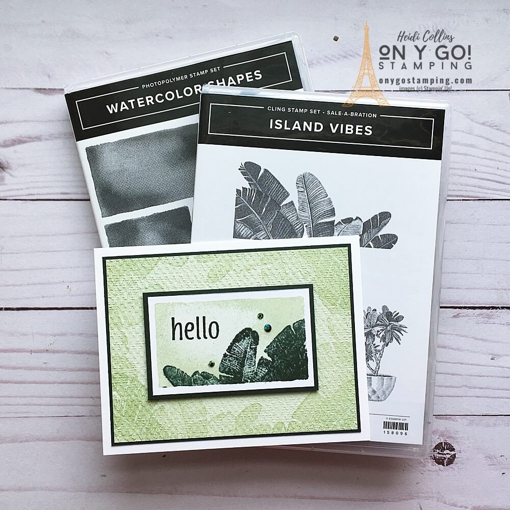 Handmade card using the Island Vibes stamp set. Get these stamps for free during Sale-A-Bration 2022 from Stampin' Up!