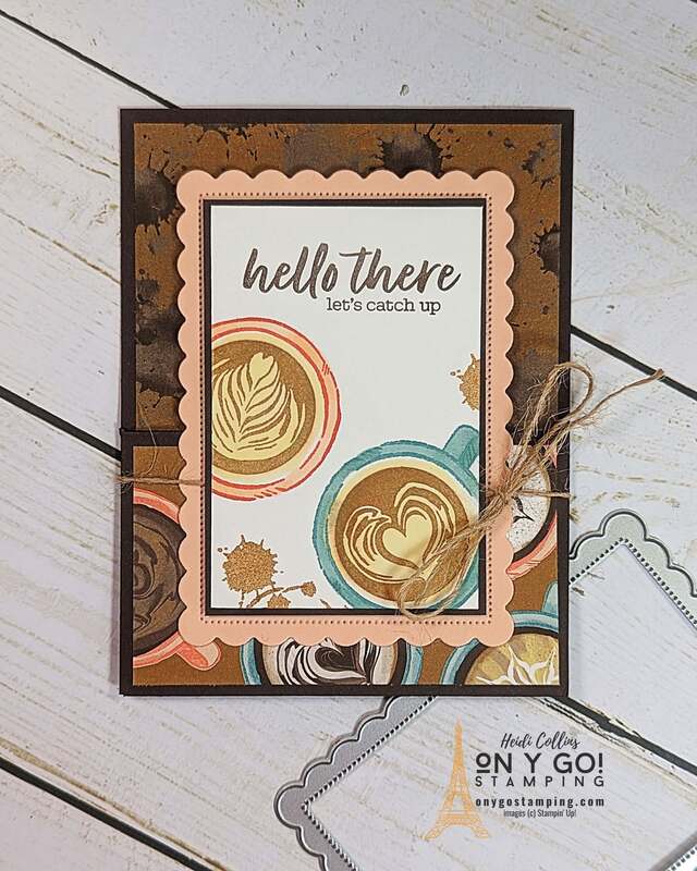 Use the Latte Love stamp set from Stampin' Up!®️ to create a coffee-themed card that is also a gift card holder.