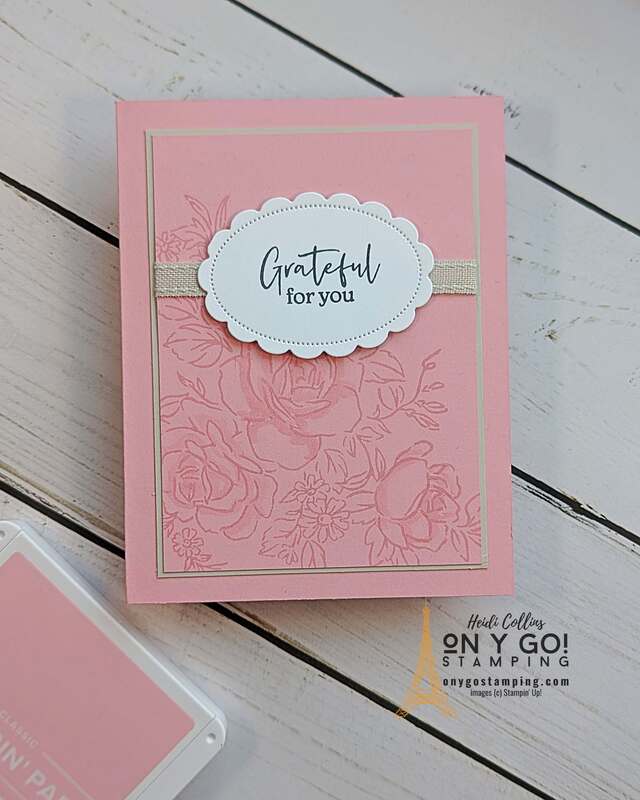 Looking for a simple handmade card to make? Check out this one using the NEW Layers of Beauty stamp set from Stampin' Up!®️ This beautiful floral card uses the new Pretty in Pink 2024-2026 In Color.