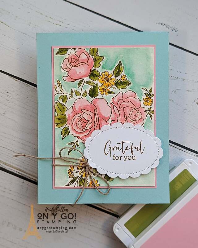 Here's a beautiful water-colored floral card using the new Layers of Beauty stamp set from Stampin' Up!®️  