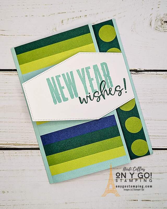 Create a DIY New Year's Card that is also a fun fold with the More Wishes stamp set and Merry Bold and Bright patterned paper from Stampin' Up!®️ Check out the video tutorial to see how easy it is to make this card!