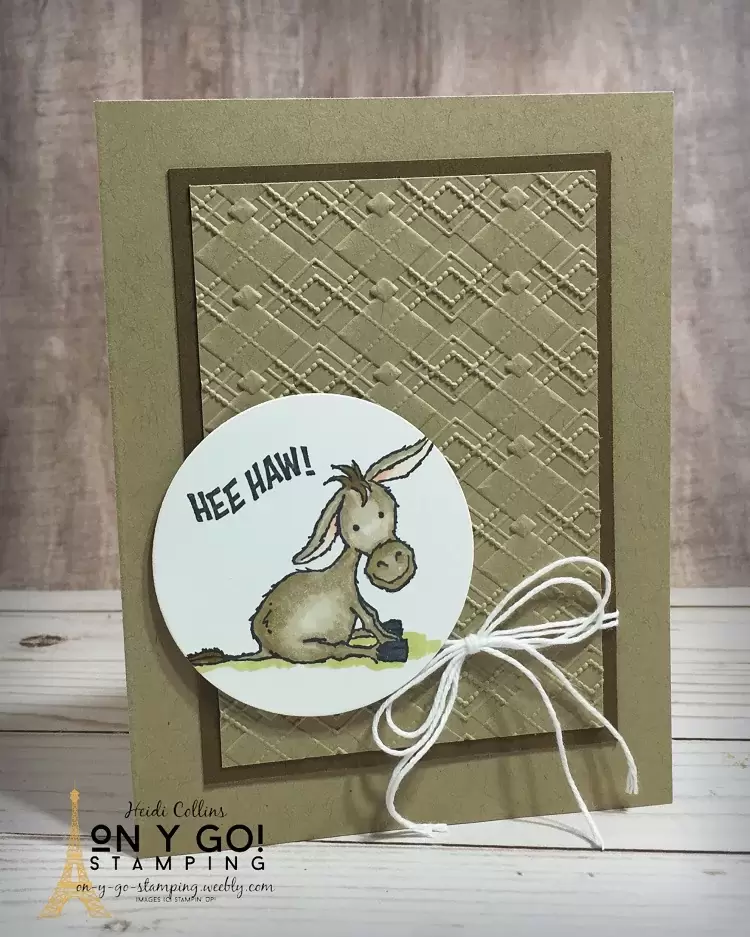 Easy card making idea using the Darling Donkeys stamp set. Get this set FREE during Sale-A-Bration 2021!