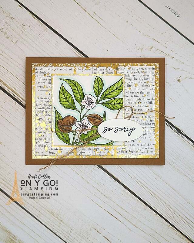 Elegant handmade thinking of you card made with the Lovely and Sweet stamp set and the Nature's Sweetness patterned paper from Stampin' Up! This card was based on a simple card sketch.