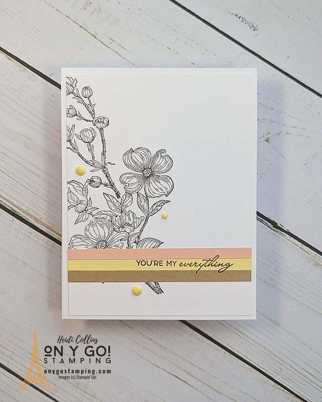 Clean and simple handmade card using the Detailed Dogwood stamp set from Stampin' Up!®️ Get these stamps for free during Sale-A-Bration 2024!