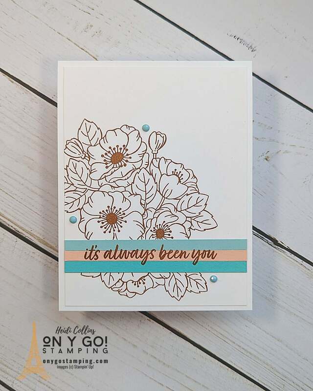 Clean and simple card using the Enduring Beauty stamp set. This card is based on an easy card sketch. 