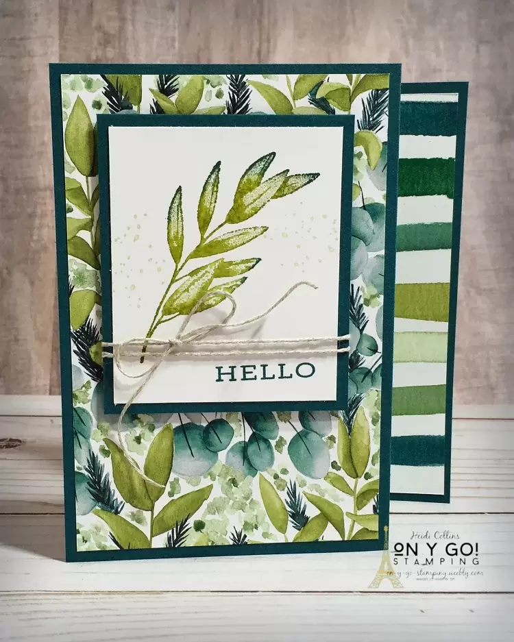 Fun fold card idea with the Forever Fern stamp set. This z fold card uses the Forever Greenery patterned paper from Stampin' Up!