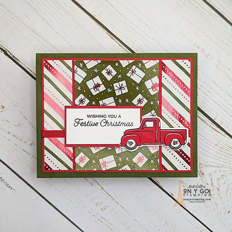 Dive into the enchanting world of card making with an simple card sketch. Harness the magic of the holiday season with Stampin' Up! and its charming Trucking Along stamp set, ideal for crafting the perfect Christmas card. Set the stage further with their evocative Shining Christmas patterned paper, turning each card into a memorable piece of holiday cheer.
