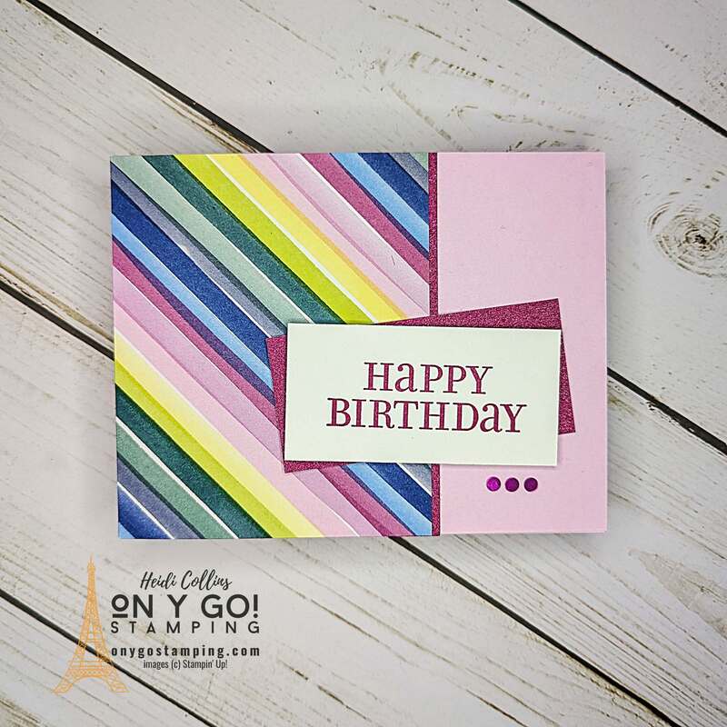 Get ready to level-up your birthday card game with our step-by-step guide to making an easy, fun handmade birthday card using patterned paper and rubber stamps! □ Follow our card sketch tutorial and use Stampin' Up! products to create a Bright and Beautiful DSP masterpiece □ with the Celebrate with Tags stamp set! □✨