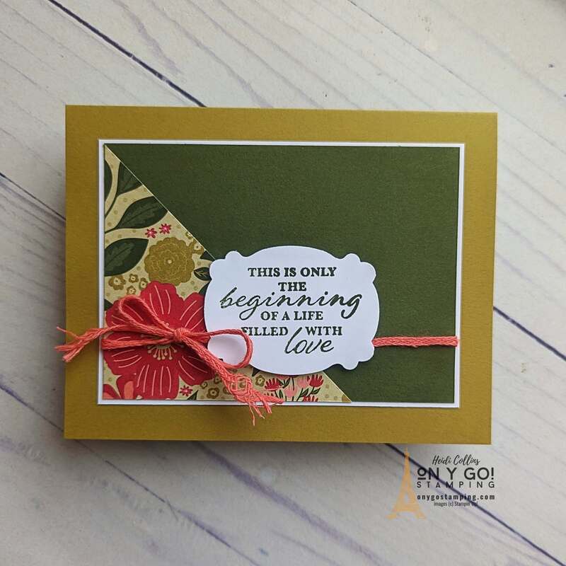 Create beautiful handmade cards with patterned paper like the Garden Walk DSP from Stampin' Up! Finish up with sentiments from the Wonderful Thoughts stamp set.