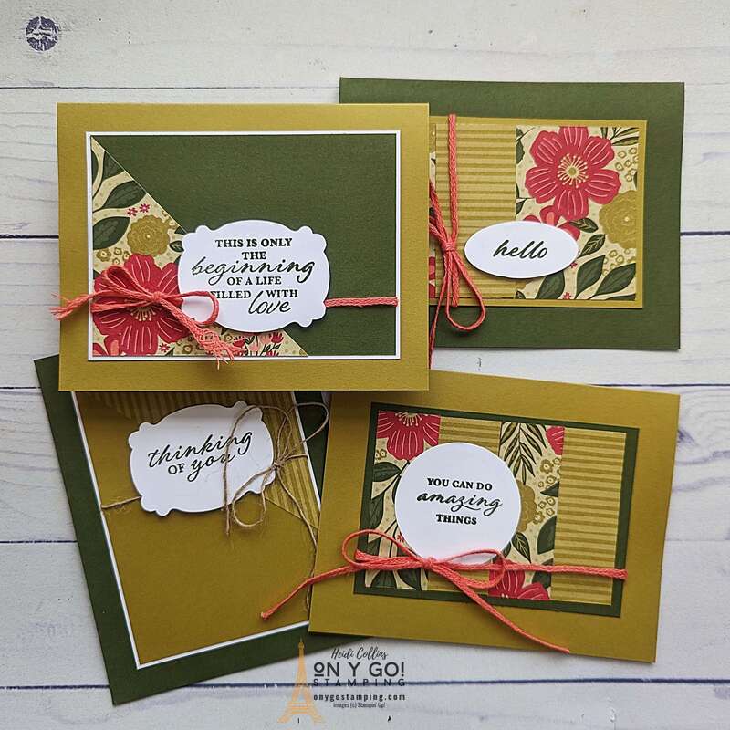 Need to make a stack of handmade cards quickly? Try this one sheet wonder! Create 4 handmade cards using one piece of 6