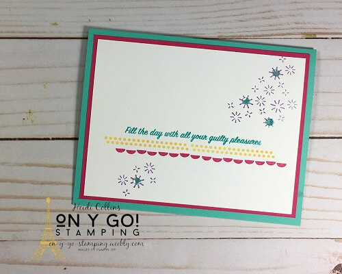 Clean and simple card that is also and easy card to make using the Stamparatus and the Pattern Play stamp set