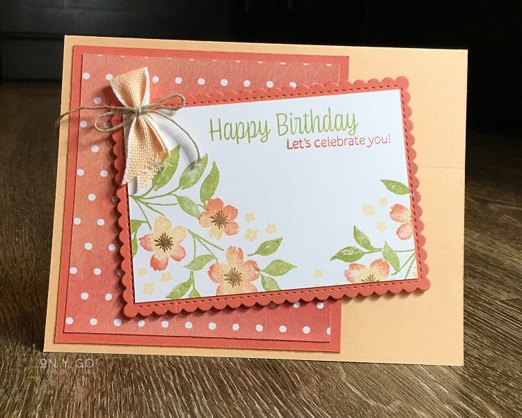 Summer birthday card idea using the Sweet as a Peach stamp set and coordinating You're a Peach patterned paper from Stampin' Up!