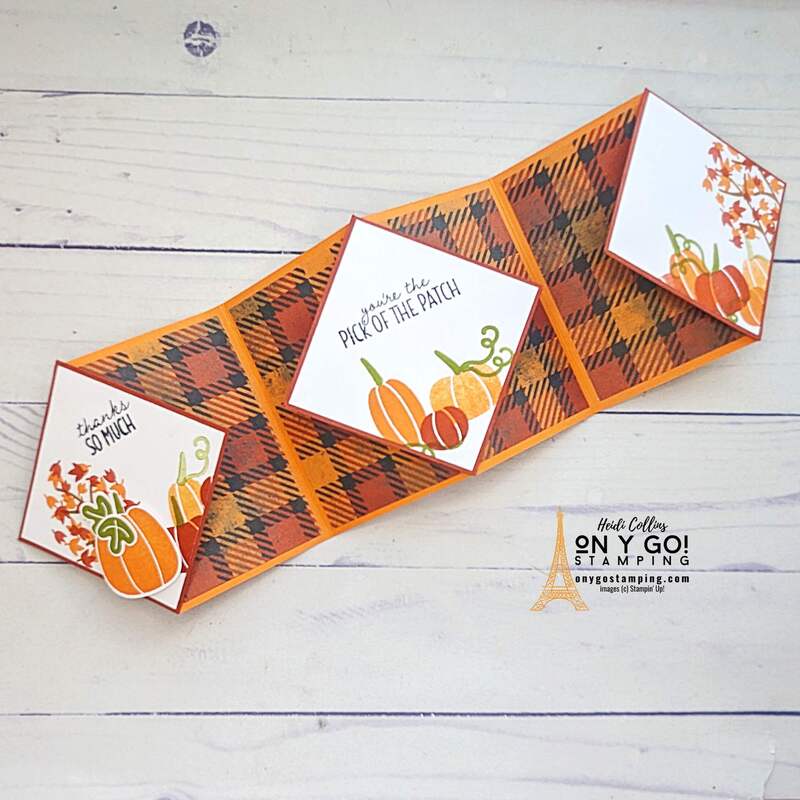 Dive into the autumn vibe with □□ Stampin' Up! Pick of the Patch fun fold cards! Craft your own unique □️ card using charming pumpkins and the playful Them Bones patterned paper. Time to get stamping and punching to bring the fall□ fun to your loved ones✉️. Looking for some inspiration? See the online card class. Create, share, inspire! □