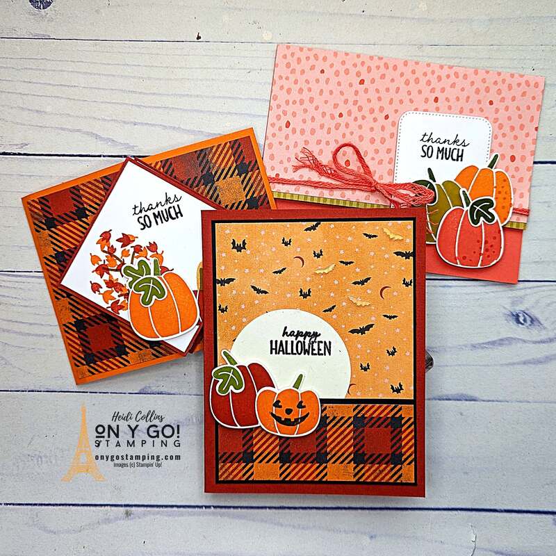 Unleash your crafty side this fall with the Pick of the Patch stamp set and coordinating paper punch from Stampin' Up! Delight in the season's favorite motif, pumpkins, and Stampin' Up!'s whimsical patterned paper to make handmade cards that embody autumn's charm. Let every creation be a surprise! Ready to elevate your card-making skills? See the online card class.