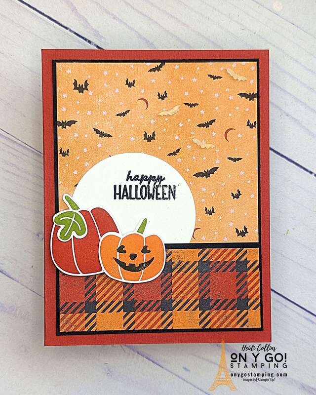 Welcome the eerie thrill of Halloween with a unique handmade card made from the versatile Pick of the Patch stamp set and paired paper punch. Immerse yourself in the world of Stampin' Up! and bring cute pumpkins to life on the spine-chilling Them Bones patterned paper. Create a Halloween greeting that will spook and delight. What are you waiting for? See the online card class and start your thrilling card-making journey today!