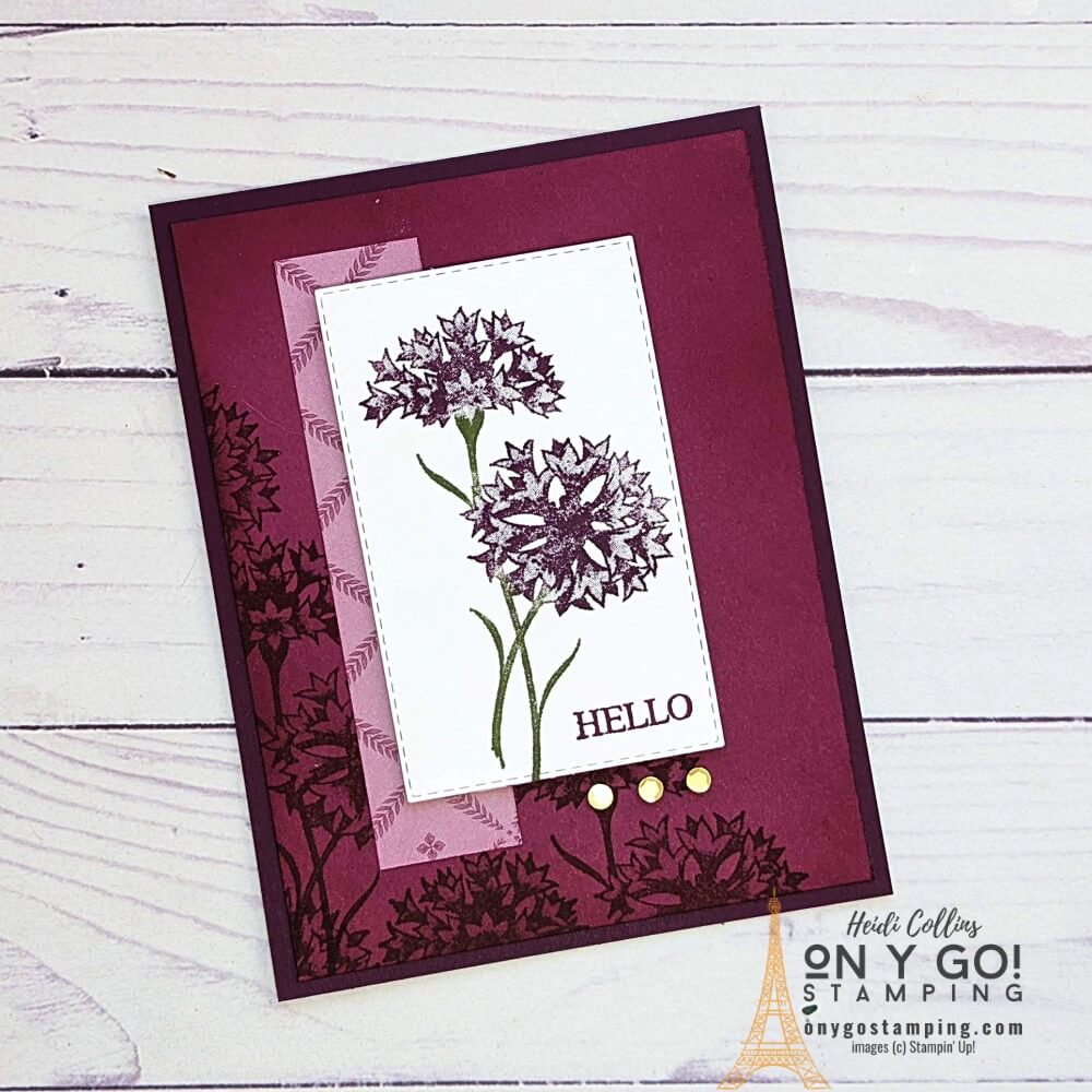 Easu rubber stamping and card making technique - color with markers on rubber stamps to create multi-colored images. Plus, you can get the Wonderful World stamp set and coordinating patterned paper free during Sale-A-Bration 2022.
