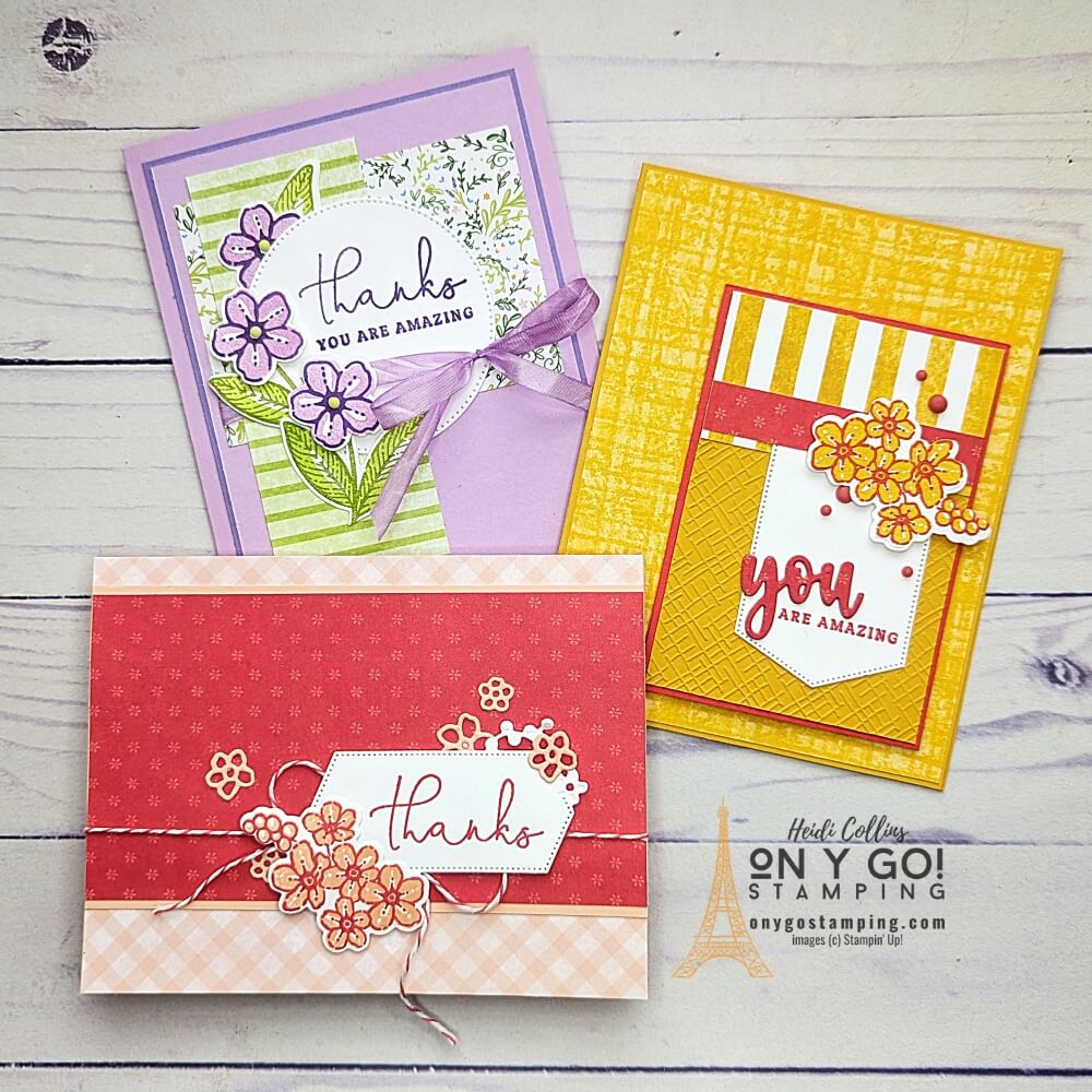 Create your own special and unique cards with supplies from Stampin' Up! Using patterned paper from the Tea Boutique DSP, Sentimental Park stamp set, and other Stampin' Up! products, you can make cards that bring joy and express gratitude to those you love. Each card will be handmade with love and care, setting it apart from store-bought cards. Make sure your cards are sure to stand out with Stampin' Up! products!