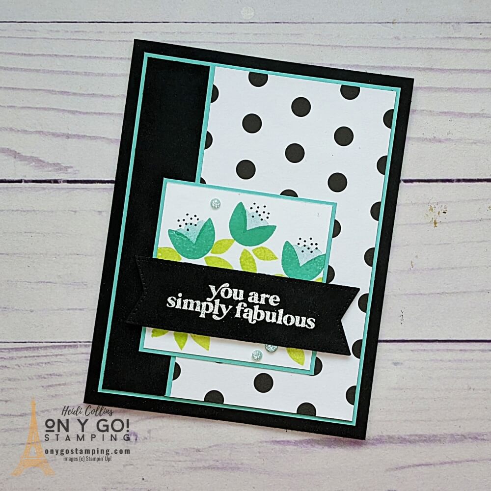 Make a fun handmade card in black and white with pops of color with the Simply Fabulous stamp set from Stampin' Up!®