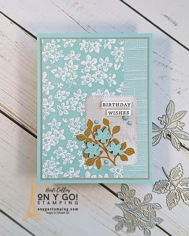 Handmade floral birthday card with the Softly Stippled patterned paper from Stampin' Up!®️ This beautiful card also uses the Stippled Roses stamp set and coordinating dies.