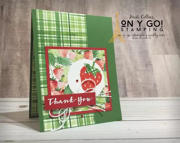 Card sample using the Berry Blessings and Sweet Strawberry bundles from Stampin' Up! Get the Berry Blessings bundle free during Sale-a-Bration 2021.