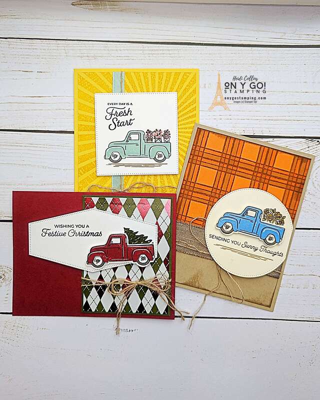 Experience the joy of crafting with easy-to-make handmade cards for all seasons! Discover the versatility of the Trucking Along stamp set from the renowned brand, Stampin' Up! Perfect your card designs for cozy Christmases, vibrant Springs and charming Falls. Intrigued? Be sure to check out the video tutorial to embark on your creative journey today!