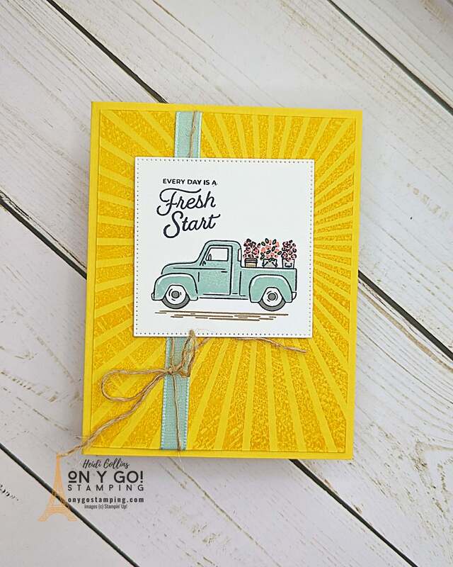 Unleash your creativity this spring with our easy, handmade card guide. Using the vibrant Trucking Along stamp set from Stampin' Up!, you'll craft heartwarming messages that bloom with love and joy. Perfect for those special Spring greetings!
