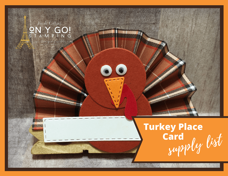 Supply list to create a fun Thanksgiving Craft. This turkey place card is easy to make and a perfect craft for kids!