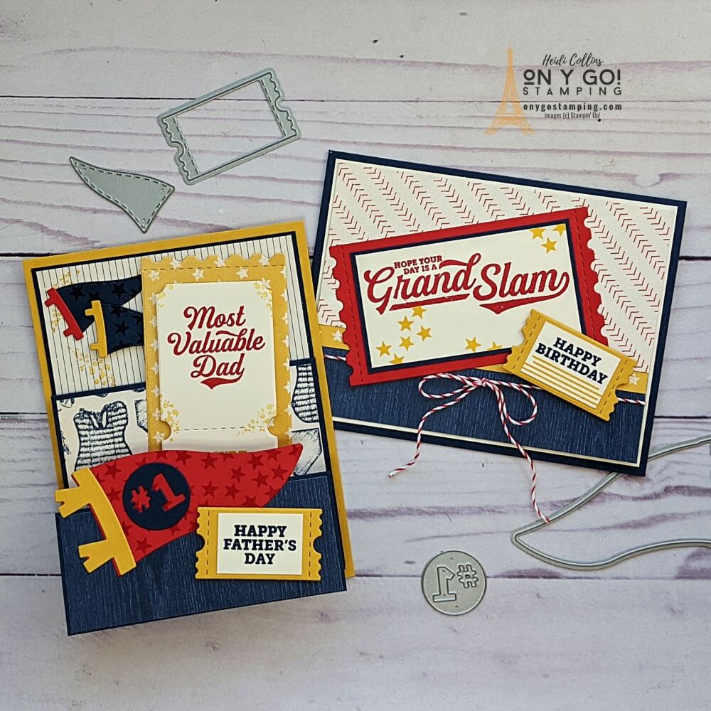 Create handmade cards for the baseball fan in your life! Whether you need a birthday card or Father's Day card, the Your Biggest Fan stamp set from Stampin' Up!® is perfect.