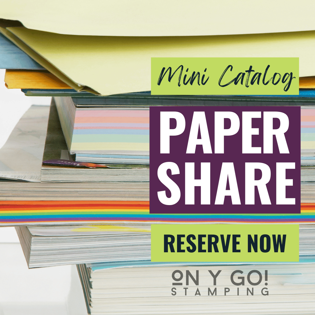 Get your 2023 September-December Mini Catalog Paper Share. You'll get a piece of all of the new patterned papers in the Stampin' Up! Mini Catalog. 