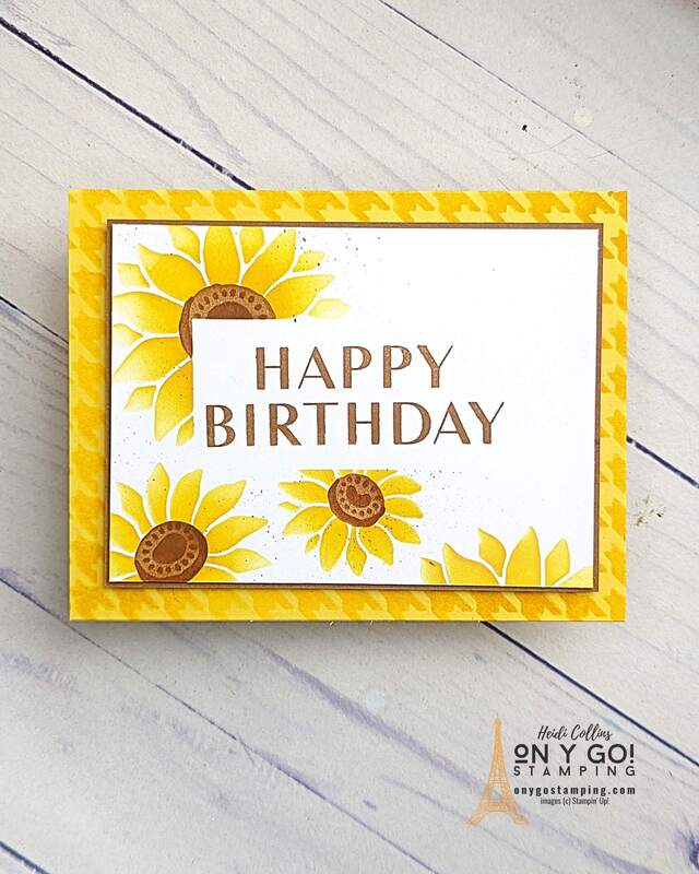 Unleash your inner artist and give your birthday greetings a personal touch. Discover how to create stunning handmade cards without rubber stamps using Stampin' Up! and Abundant Beauty Decorative Masks. Master the mesmerizing combination of stencils and the vibrant cheer of sunflowers, perfect for any birthday occasion. Ready to turn your creativity into reality? See the video tutorial now.