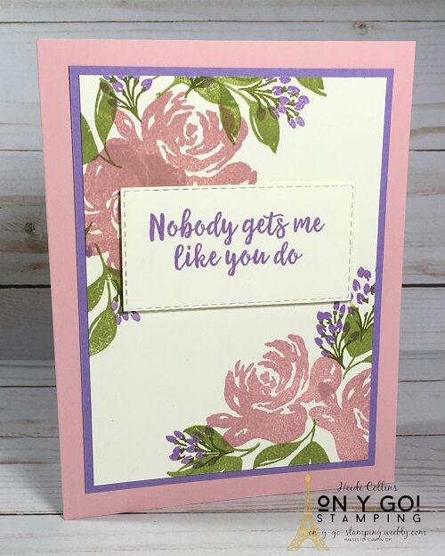Simple card making idea using the All Things Fabulous stamp set from Stampin' Up! This card design is great for the beginning card maker.