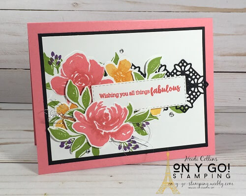 A gorgeous Wow! card design using the All Things Fabulous stamp set from Stampin' Up! Use the Stamparatus stamping platform to heat emboss with dye ink, line up two-step stamping stamps, and get a perfect layout.