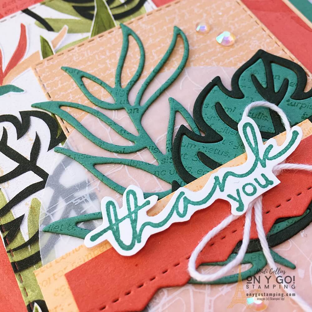 Create a beautifully layered thank you card with the NEW Artfully Layered stamp set from Stampin' Up! These stamps, dies, and patterned paper are from the Artfully Composed suite in the new 2022 January-June Mini Catalog.