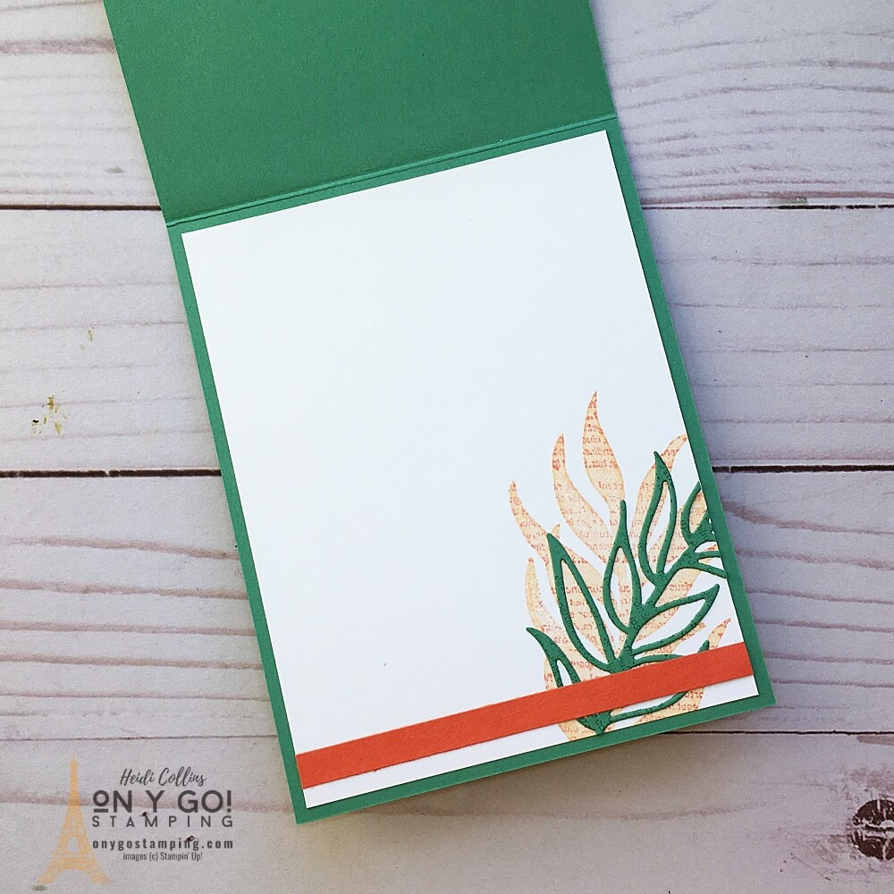 Inside of a beautiful handmade card using the Artfully Layered stamp set from Stampin' Up!