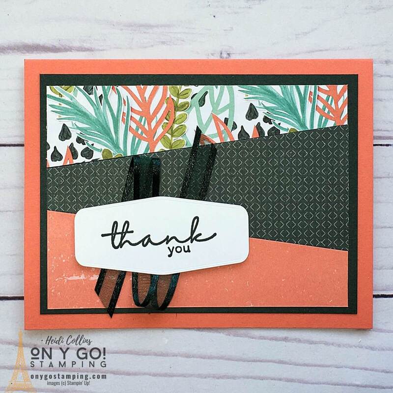 Handmade thank you card idea with the Artfully Layered stamp set and Artfully Composed patterned paper from Stampin' Up! 