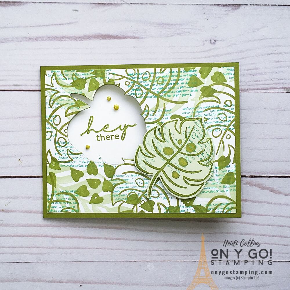 Quick and easy fancy fold card using the Artfully Layered stamp set from Stampin' Up! This fun fold card has a window showing through to a second card on the inside.